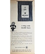 1943 BELL TELEPHONE SYSTEM-Flag With 46200 Stars America Vintage Print A... - $225.69 MXN