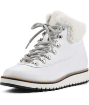 White Mountain Women&#39;s White Faux Leather Cozy Ankle Boot Size 8.5W - £37.36 GBP