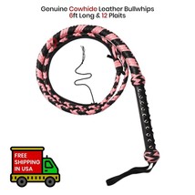 Cow Hide BULL WHIP Genuine Leather 06 Feet Long 12 Plait Indiana Jones BullWhips - £18.17 GBP