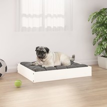 Dog Bed White 61.5x49x9 cm Solid Wood Pine - £15.26 GBP