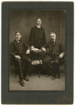 Circa 1890&#39;S Large Cabinet Card Of Men In Suits At Table Schweig In St. Louis - £12.43 GBP