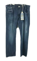 Knockout Men&#39;s Jeans Blue with White Stitching on Pockets Cotton Size 40 x 34 - £31.91 GBP