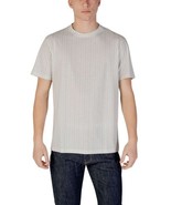 Armani Exchange Men T-Shirt Beige Short Sleeve Designer Logo Tee 2025 Collection - $62.10