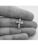 0.90ctw Round Lab Grown Diamond Religious Cross Small Pendant 14K White ... - $3,959.97