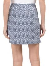 NWT BELYN KEY Navy Ice Blue Skyline Print Knit Panel Golf Skort - S M L XL image 2