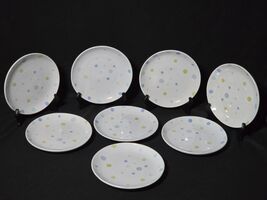 POTTERY BARN Breakfast Lunch Snack Salad Plate 8.25&quot; Pastel Polka Dot - ... - $31.98