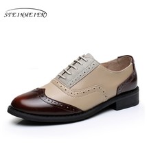 Women oxford shoes flat genuine leather casual vintage for loafers women lady sh - £63.09 GBP