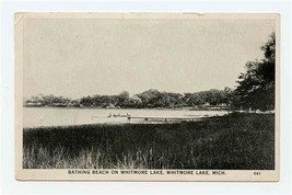 Bathing Beach on Whitmore Lake Photo Tone Postcard Whitmore Lake Michigan - $17.80