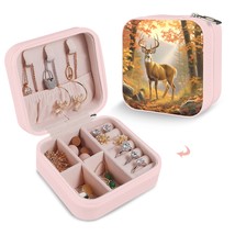 Leather Travel Jewelry Storage Box - Portable Jewelry Organizer - Buck - £12.33 GBP
