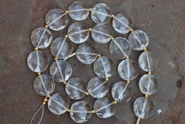 Natural 24 pieces faceted drilled CRYSTAL disk like briolette beads 11 X... - £56.08 GBP