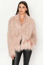 LAMARQUE Harika Faux Fur Oversize Jacket Pink ( XS ) - £247.66 GBP