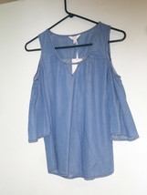 Candies indigo blue top with cut-out sleeves   Size XS - £13.34 GBP