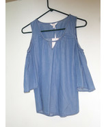Candies indigo blue top with cut-out sleeves   Size XS - £13.36 GBP