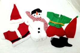 Fun Play Lot! 3 Ty Gear Costumes For 10&quot; Beanie Kids - Santa Snowman &amp; Elf New! - £11.82 GBP