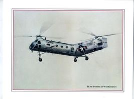 Boeing Vertol Print H-21 Piasecki Workhorse Helicopter by S Cutuli - $21.81