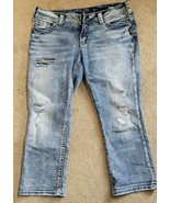 SILVER Suki  Light Wash Blue Denim Capri Jeans Women&#39;s W 34 L 22 1/2 - £19.58 GBP