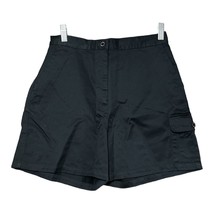 Izod Womens Black Flat Front Cotton Shorts Size 6 New NWT - $9.99