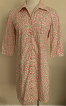Lilly Pulitzer Floral Pineapple Passion Size 4 Button Up Shirt Dress White Label - £18.98 GBP