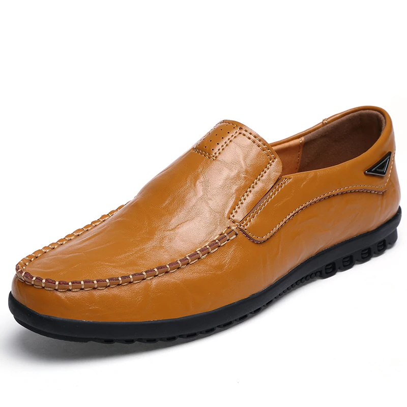 Leather Men Casual Shoes Mens Loafers Moccasins Breathable Light Soft Bl... - $31.62
