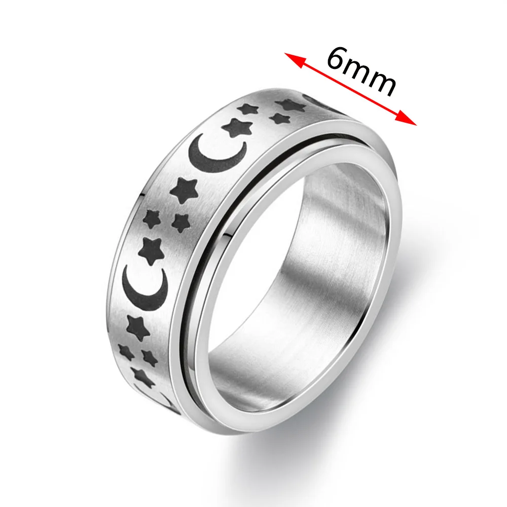Ring Figet Spinner Rings For Women &amp; Men Stainless Steel Rotate Freely Spinning  - £13.78 GBP