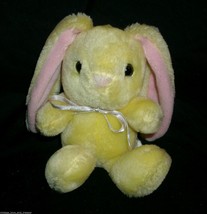 Vintage 1988 Shilla Yellow &amp; Pink Easter Bunny Rabbit Stuffed Animal Plush Toy - £14.39 GBP