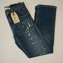 Levi&#39;s 511 Jeans Boy&#39;s Size 16 Slim Fit Destructed 28 x 28 New - £15.81 GBP