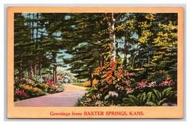 Generic Scenic Greetings Country Road Baxter Springs Kansas Linen Postcard H24 - £3.06 GBP