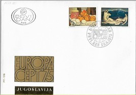 FDC 1975 Europa CEPT Yugoslavia Postal History Art Stamp Philately - $5.10
