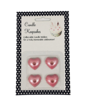 Candle Keepsakes Set of 4 Pink Hearts Collectable Candle Holders Birthda... - £8.38 GBP