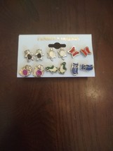 Fashion Earring Animal Studs Bears Turtles Butterfly&#39;s - $346.96 MXN