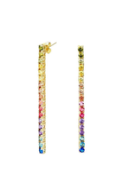 ADIRFINE 18K Gold Plated Multi Colored Cubic Zirconia Dangling Drop Earrings - £37.54 GBP