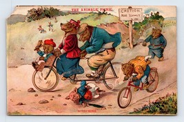 G H Thompson Animals Picnic Scorching Bicycles Anthropmorphic Bears Postcard M15 - £26.36 GBP