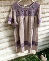 Vintage National Floral Lavender House Dress Muu Muu Lounge Nightgown Si... - $31.68