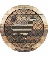 Corrugated Llama on Wood Novelty Metal Mini Circle Magnet (Not Real Wood... - $242.75 MXN