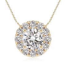 ANGARA 1.07 Ctw Diamond Pendant Necklace with Halo in 14K Gold (Grade-IJI1I2) - £1,886.28 GBP