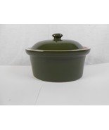 HALL Vintage Pottery Oval Baking Casserole Dish Vented Lid Dark Green - €13,65 EUR
