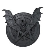 Gothic Nosferatu Black Bat Pentagram With Hell Fire Alchemy Symbols Wall... - $47.99