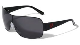 Dweebzilla Sport One Piece Shield Lens Aviator Wrap Around Sunglasses (Black &amp; R - £12.97 GBP
