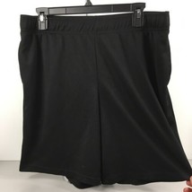 Tek Gear Solid Black Athletic Shorts Mens Medium Cool Tek Mesh Elastic Waist - £10.11 GBP
