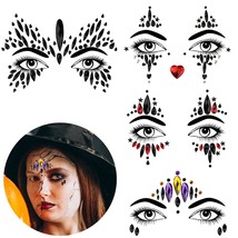Face Jewels Halloween Rhinestone Stickers Self Adhesive Crystal Makeup F... - £19.87 GBP