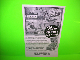 Deluxe Fun Cruise Original 1966 Flipper Game Pinball Machine Sales Flyer - £31.22 GBP