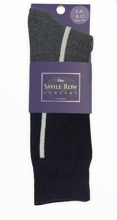 Primary image for The Savile Row Trouser Socks Mens U.S. Shoe Size 8-12 Black Gray Cotton Blend