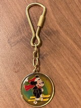 Vintage Disney Skiing Mickey Mouse Enameled Metal Keychain Walt Disney - $7.25