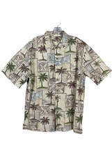 Batik Bay Mens Hawaiian Print Shirt Size Large Flaw Tropical Short Sleeve Button - £12.79 GBP
