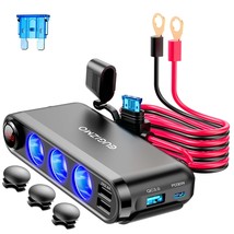 EUGIZMO 12V Car Cigarette Lighter Socket, 200W 3 Socket Cigarette Lighter Plug S - £38.56 GBP