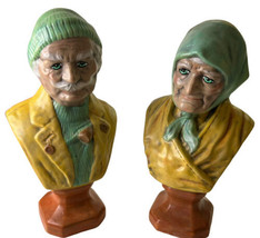 Vintage Holland Mold Ceramic Busts of Old Salty Sea Dog and Old Sea Hag 10” EUC - £24.04 GBP