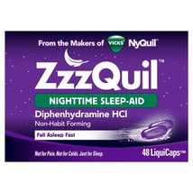 Vicks ZzzQuil Nighttime Sleep Aid LiquiCaps, 48 Count - Fall Asleep.. - £31.64 GBP