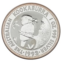 1993 Australie Argent 1oz Kookaburra (Bu État) Km #209 - $1,754.62 MXN