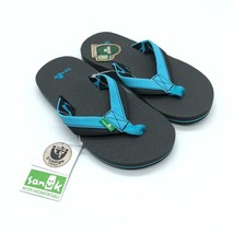 Sanuk Boys Girls Rootbeer Cozy Light Flip Flop Sandals Blue Black 11-12 - £15.37 GBP