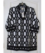 Hanna &amp; Gracie3/4 Sleeve V-neck Swim Cover-up Black &amp; White  Women&#39;s Sz ... - $18.25